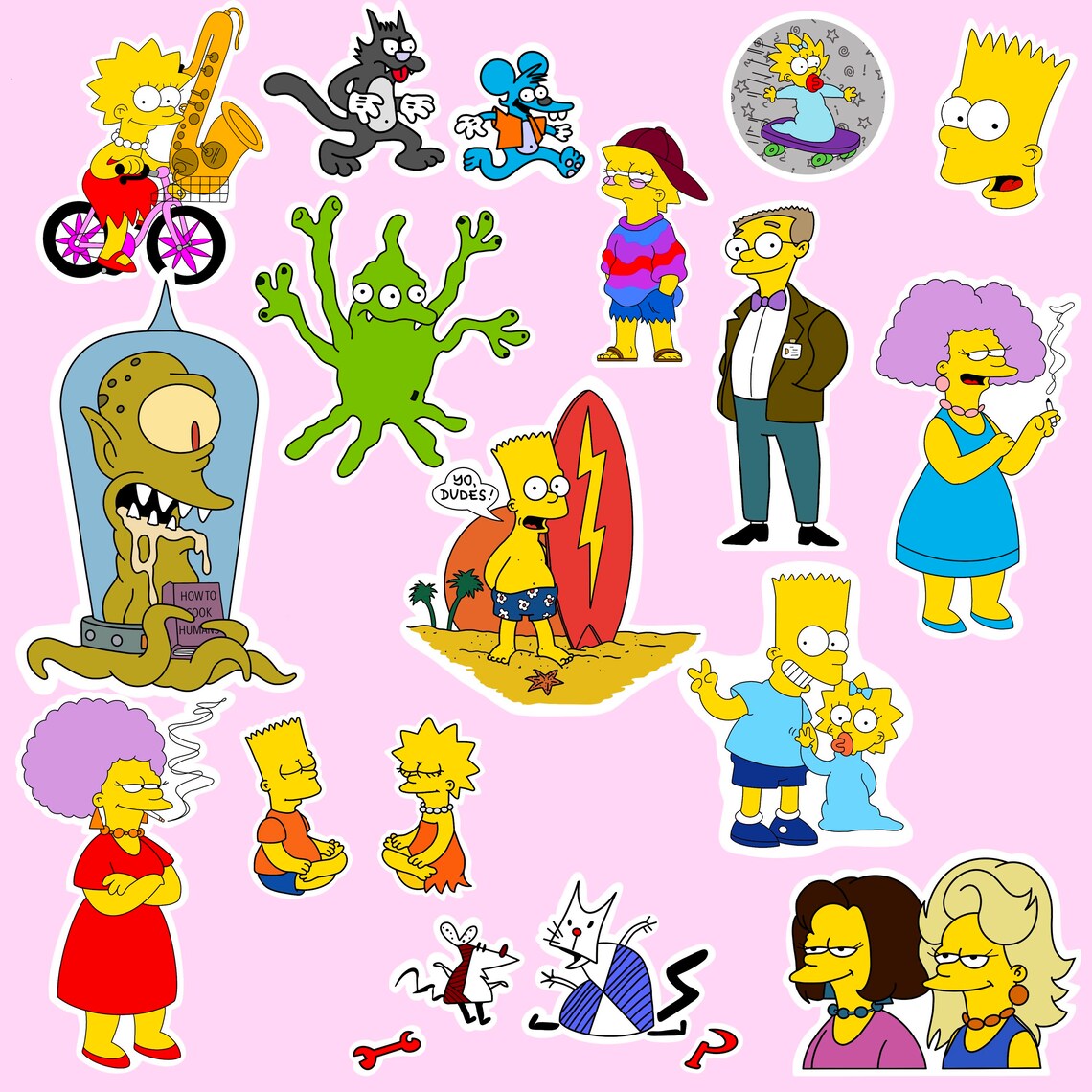 The Simpsons Sticker Packs 3 & 4 Bundle Etsy