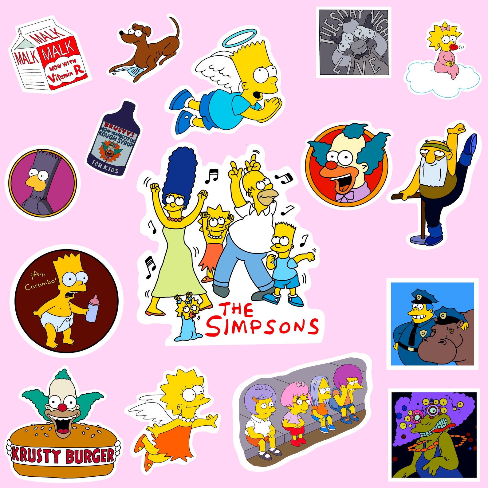 The Simpsons Sticker Packs I & II Etsy