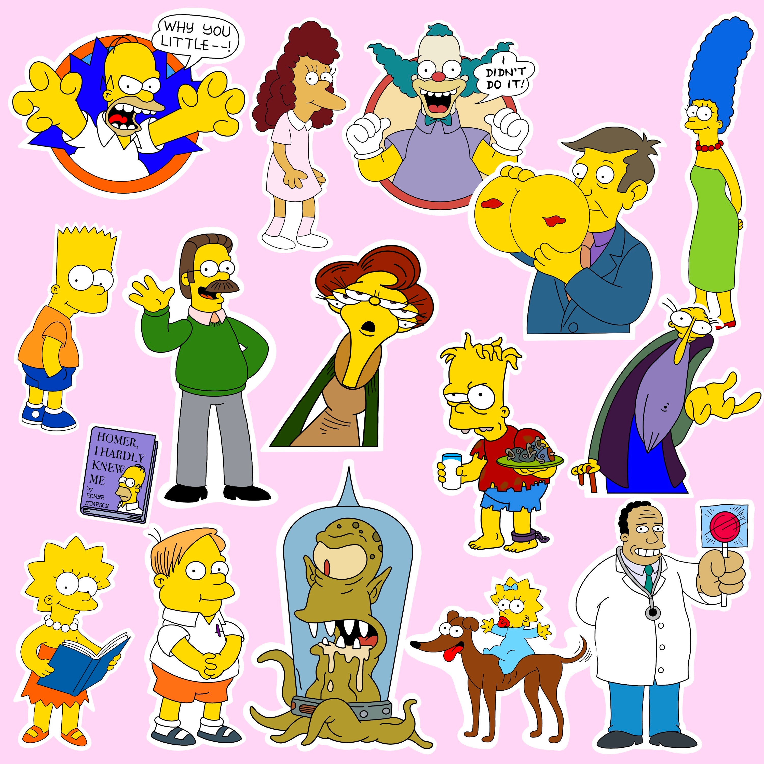 The Simpsons Sticker Packs 3 & 4 Bundle Etsy