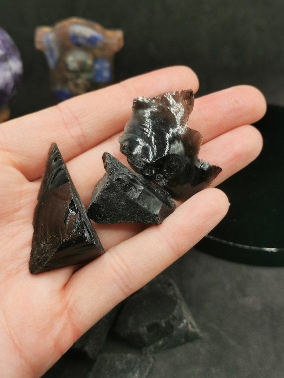 Raw Unpolished Black Obsidian - Etsy