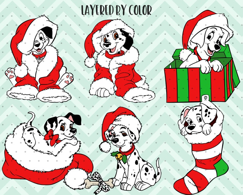 Download 6pcs LAYERED Disney christmas svg Dalmatian christmas svg ...