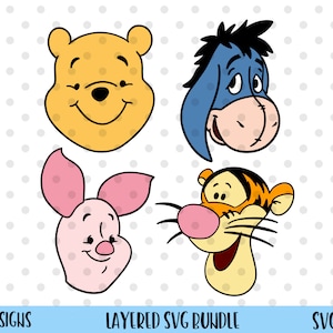 4 pcs, couches, Winnie and Friends svg, svg winnie
