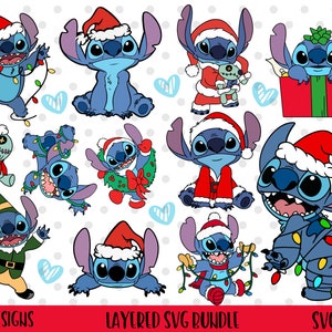 christmas day stitch lilo and stitch stich christmas tree snowflakesno –  Erica's Fabric