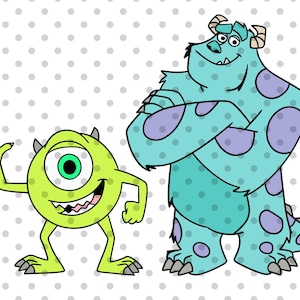2pcs, COUCHES, Monstres svg, mike svg, sully svg