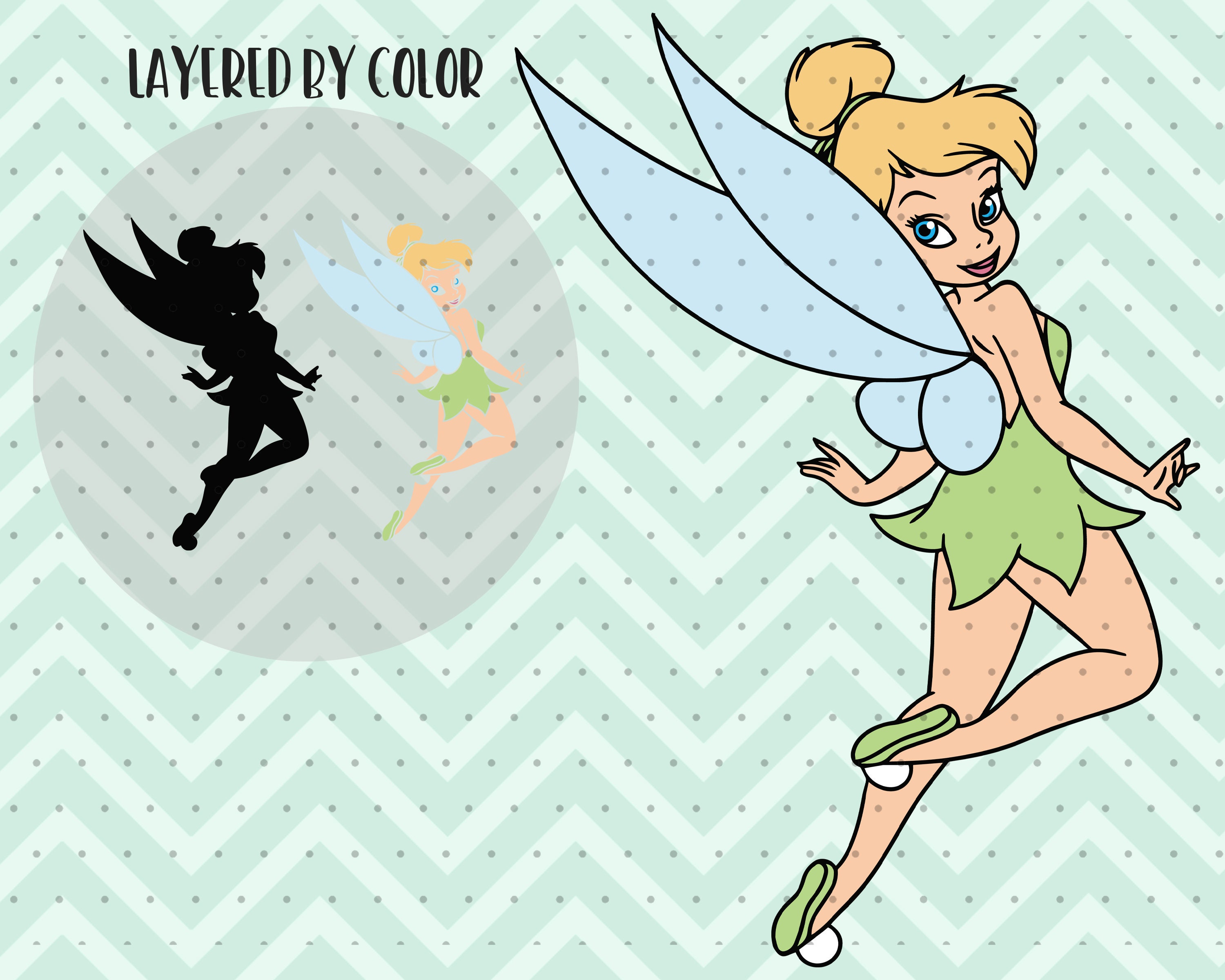 LAYERED Tinkerbell SVG & PNG ClipArt Files Easy cut Peter | Etsy