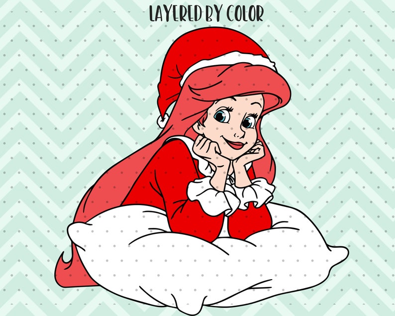 LAYERED Christmas Ariel Disney Princess svg disney trip | Etsy