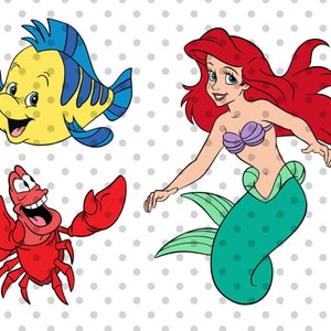 3 Stück, Ariel svg, Ariel Clipart, Ariel Cut Datei, Meerjungfrau svg,