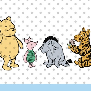 4pcs, CAPAS, Clásico winnie svg, winnie y amigos svg, archivo cricut winnie, silueta vectorial winnie