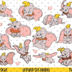 12pcs, LAYERED, Dumbo SVG Bundle