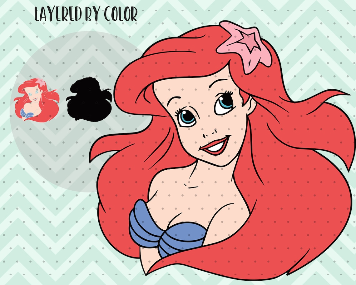 Download 6pcs LAYERED Disney Princess svg Ariel svg Ariel png | Etsy