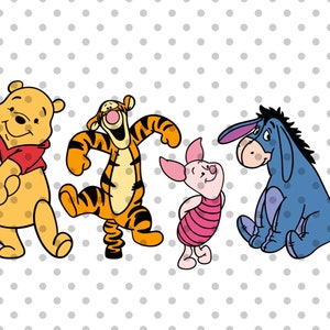 4pcs, Couches, Winnie et ses amis svg, winnie svg