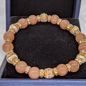 Sunstone and Gold Bracelet