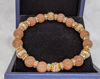 Sunstone and Gold Bracelet