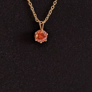 1.23ct red moissanite diamond in 14k gold  pendant necklace
