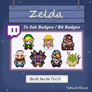 7x Twitch サブバッジ / ビットバッジ - ゼルダの伝説