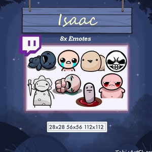 8x Twitch/Discord Emotes - Isaac