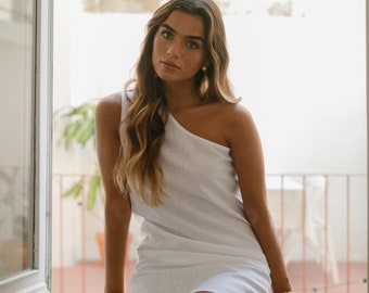 Women Linen Dress, White Dress, Light Dress Women, Summer Dress, Pure Linen, Women's Clothing, Hand Made and Unique Dress, Lapa Dress