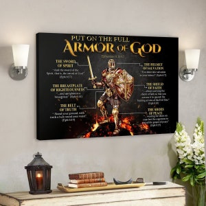 God Jesus Horizontal Canvas Prints - God Wall Art - Put On The Full Amor Of God - Jesus Canvas Painting - Jesus Canvas Art - God Canvas