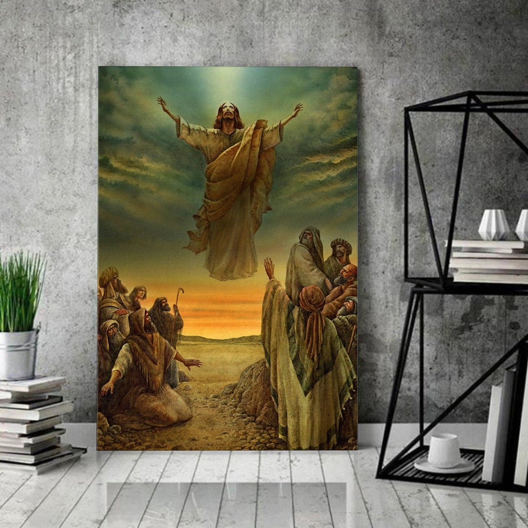 Jesus Ascending Into Heaven / Christ Pictures / Jesus Wall Art / Gift for Christian / Jesus ...