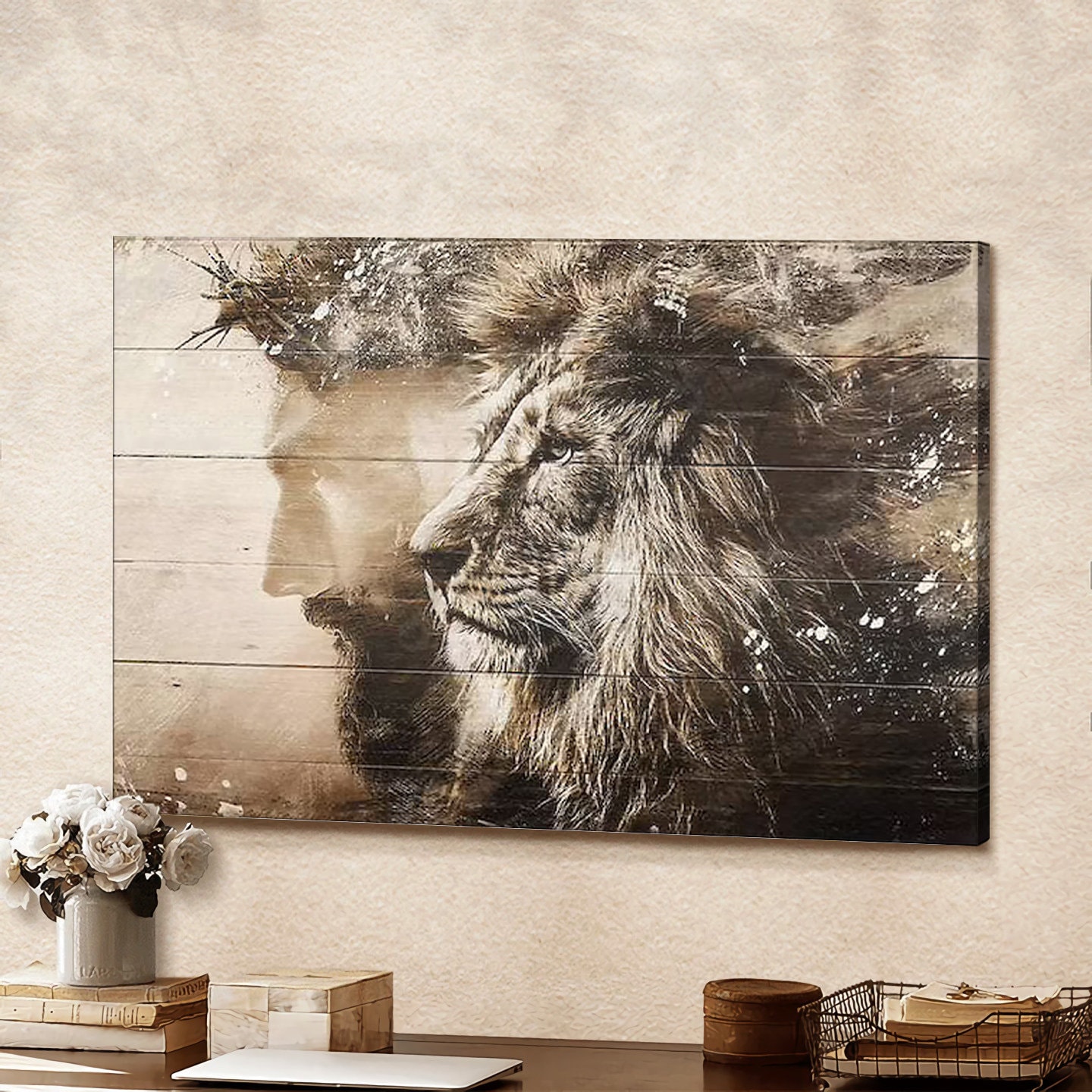 Lion God Canvas Etsy
