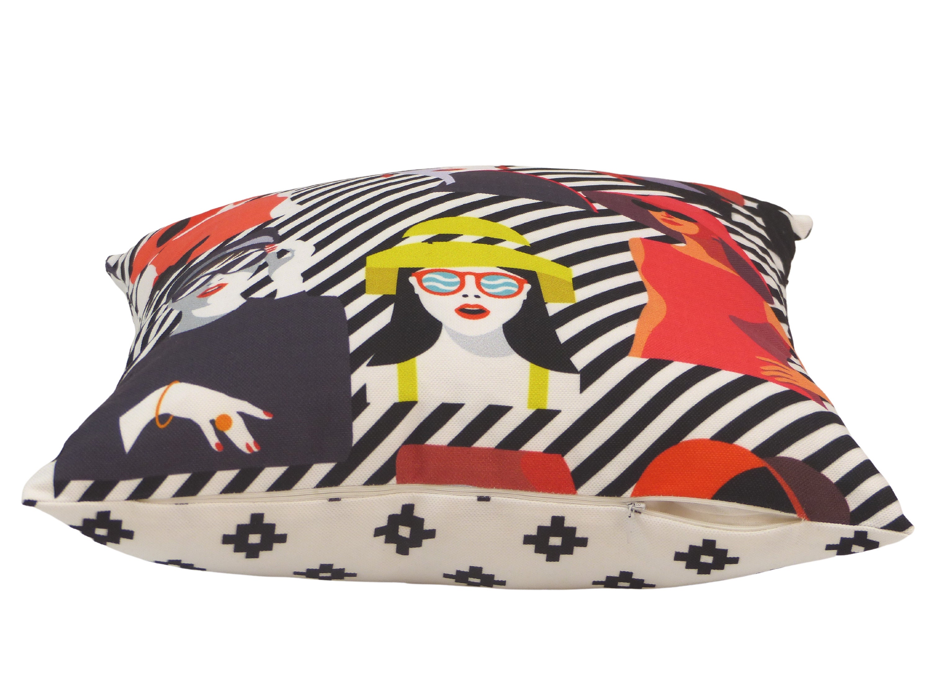 Striped Vintage Retro Pillow Cover / Both Side Has Different Etsy UK