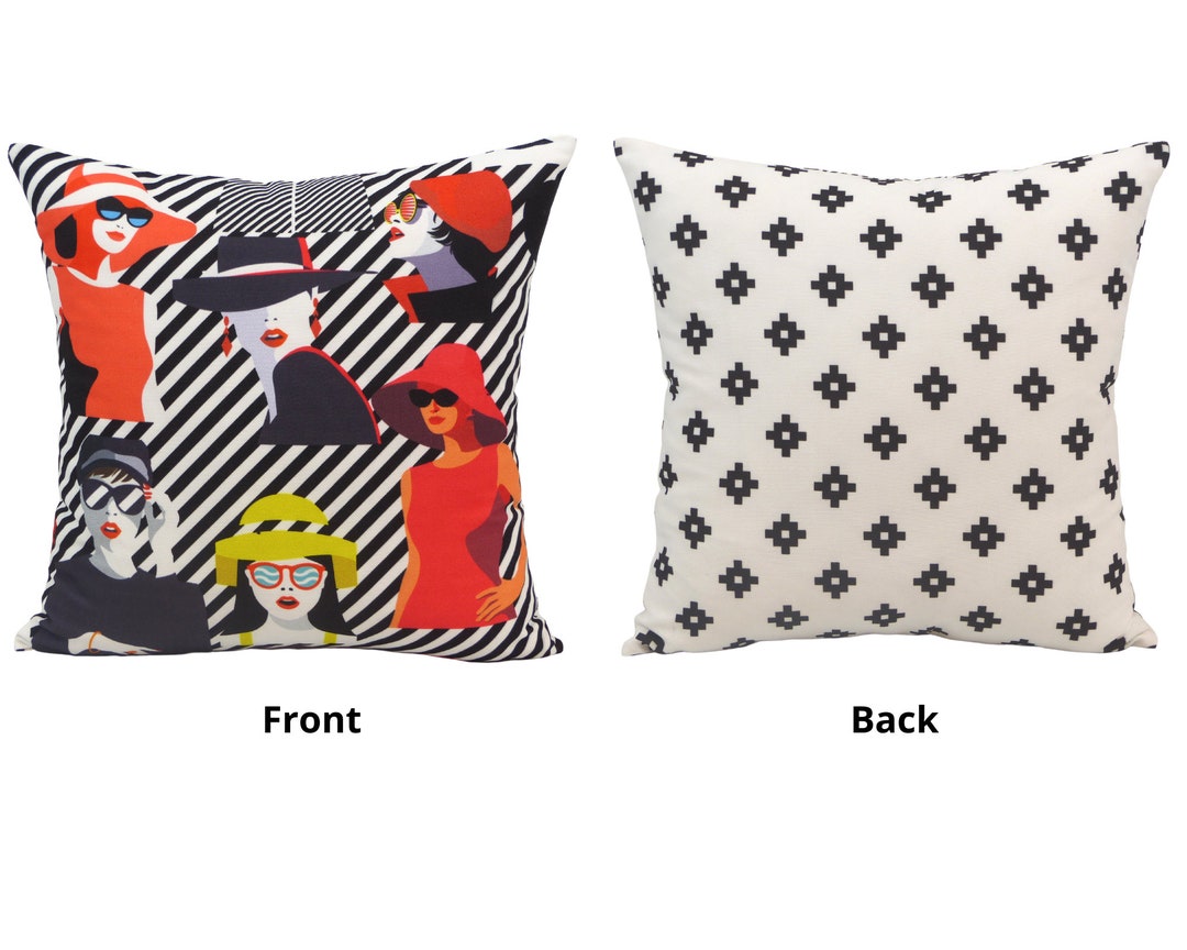 Striped Vintage Retro Pillow Cover / Both Side Has Different Etsy UK