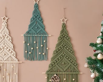 Macrame Christmas Tree , Boho Christmas Decor, Christmas Decoration, Holiday Wall Decor, Christmas Home Decor, Nursery Wall Decor X47