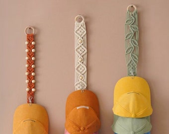 Macrame Hat Hanger, Hat Storage, Wall Hanger For Hat, Boho Macrame Decor, Modern Macrame, Gift For Him, Room Organizer, Cap Storage I11