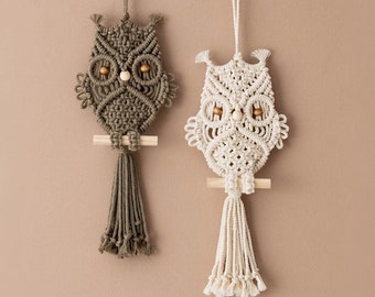 Décoration murale chouette en macramé pour chambre d'enfant, chouette W73