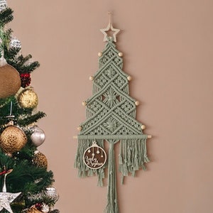 Macrame Christmas Tree, Gift For Family, Holiday Tree, Boho Holiday Gift, Christmas Presents, Unique Xmas Tree, Macrame Home Decor X32