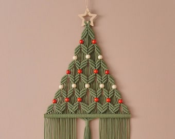 Macrame Christmas Tree, Gift For Family, Holiday Tree, Boho Holiday Gift, Christmas Presents, Unique Xmas Tree, Macrame Home Decor X64