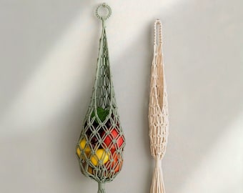 Macrame Fruit Storage, Vegetable Storage, Onion Basket Storage, Gift For Mom, Boho Kitchen Decor, Camper Fruit Hanger, Boho Fruit Holder I17