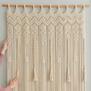 Macrame Large Curtain, Window Macrame, Boho Home Decor, Wall Tapestry, Bedroom Curtain, Modern Macrame, Unique Curtain, Wall Art C16