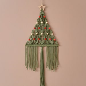 Macrame Christmas Tree, Xmas Macrame, Boho Wall Hanging, Holiday Gift, Mantel Decor, Bohemian Christmas, Minimal Seasonal Art X64