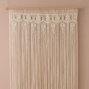 Macrame Window Valance, Wedding Curtain, Modern Farmhouse, Window Macrame, Nature Home Decor, Doorway Curtain, Aesthetic Wall Art C26