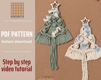 Macrame Pattern Christmas Tree PDF Download, Advanced Pattern, How To For Beginner, Macrame Diy Pattern, Macrame Tutorial Pdf, Wall P21