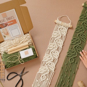 Macrame Kit, Adult Crafting Kit, Gifts For Her, Macrame Wall Hanger, Holiday Craft, Mid Century Art, Diy Projects, Macrame Diy K29