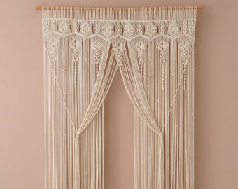 Makramee Vorhang, Moderne Wandkunst, Türvorhang, Fenster Makramee, Boho Dekoration, Boho Dekoration C26