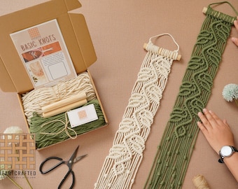 Macrame Kit, Adult Crafting Kit, Gifts For Her, Macrame Wall Hanger, Holiday Craft, Mid Century Art, Diy Projects, Macrame Diy K29