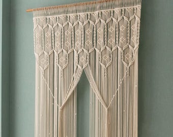 Makramee Vorhang, Moderne Wandkunst, Türvorhang, Fenster Makramee, Boho Dekoration, Boho Dekoration C29