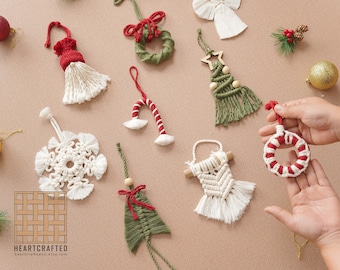 Macrame Ornament Boho Christmas Decor, Boho Ornament, Tree Decorations, Xmas Ornaments, Stocking Stuffers, Thank You Gift X06