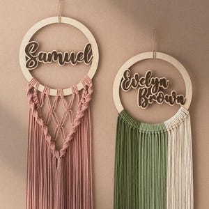 Macrame Name Sign, Baby Girl Room, Baby Girl Gift, Boho Name Sign, Nursery Decor, Boho Baby Room, Nursery Gift, Baby Name Sign V94