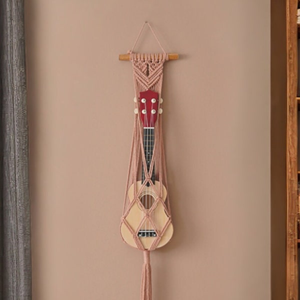 Ukelele Hanger, Macrame Guitar Hanger, Macrame Ukulele Holder, Guitar Wall Hanger, Ukulele Gift, Ukulele Wall Mount, Ukulele H77