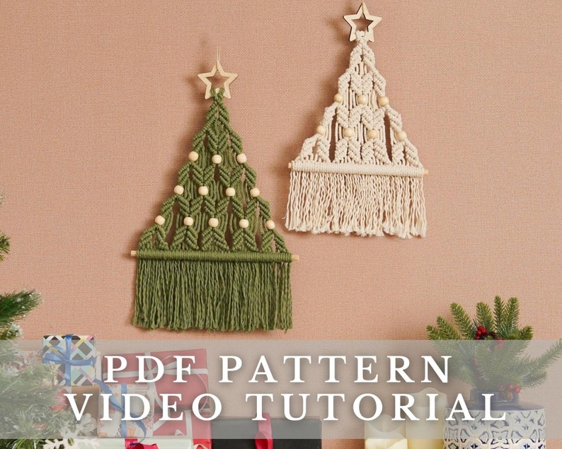 Pattern Macrame Christmas Tree PDF Tutorial, Macrame Ebook, Macrame For Beginner, Macrame Instructions, Macrame Pattern Pdf, Xmas Gift P20 image 1