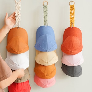 Baseball Hat Rack, Macrame Hat Hanger, Gift for Him , Hat Rack Macrame ...