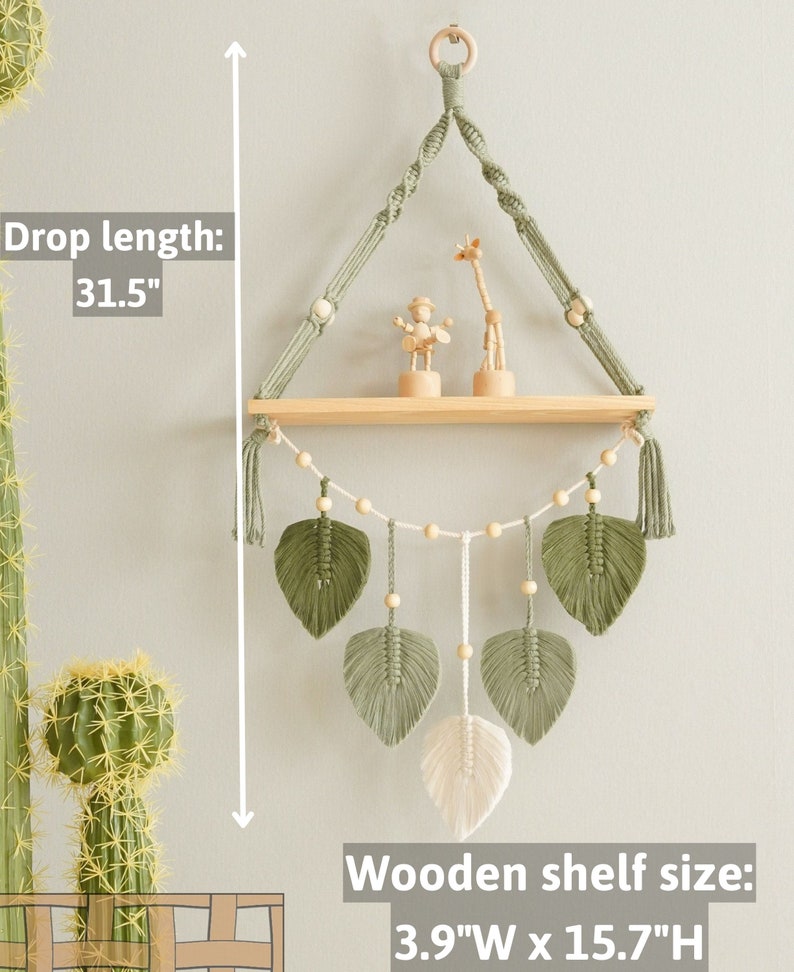 Macrame Shelves Boho Display Shelf Modern Macrame Boho Etsy