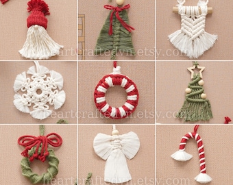 Christmas Ornament, Macrame Boho Holiday Decor, New Year Decor, Stocking Stuffer, Gift For Sister, Modern Farmhouse, Cute Car Hanger X06