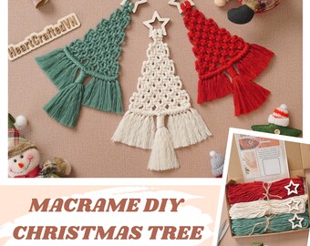 DIY Christmas Kit, Christmas Tree Kit, Macrame Christmas, Boho Christmas Tree, Girlfriend Gift, Christmas Gift Ideas, Adult Craft Kits K19