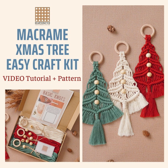 Macrame DIY Candy Cane Craft Kit, Adult Craft Kit, Christmas