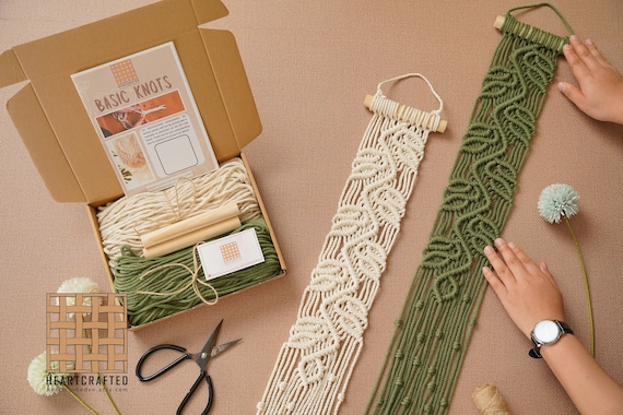 Macrame Kit, Adult Crafting Kit, Gifts For Her, Macrame Wall Hanger, Holiday Craft, Mid Century Art, Diy Projects, Macrame Diy K29